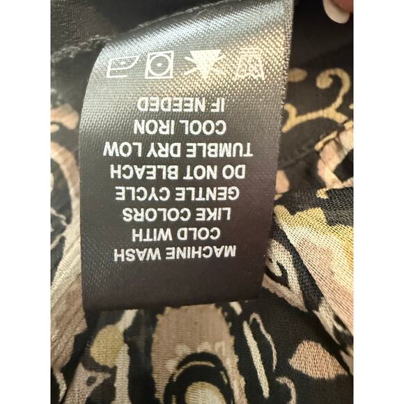 Lucky Brand Maxi Dress Womens Small Black Paisley Lined Boho Tiered - Picture 12 of 12